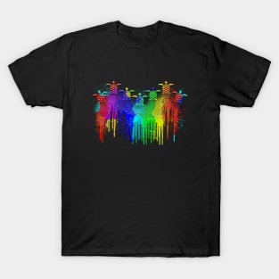 colorful Rainbow Turtles with Splashes T-Shirt